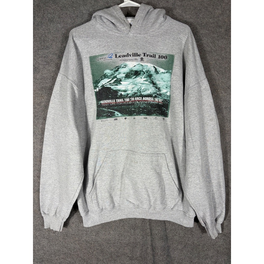 Leadville Trail 100 Race Across The Sky Hoodie Grey XL Colorado Graphic